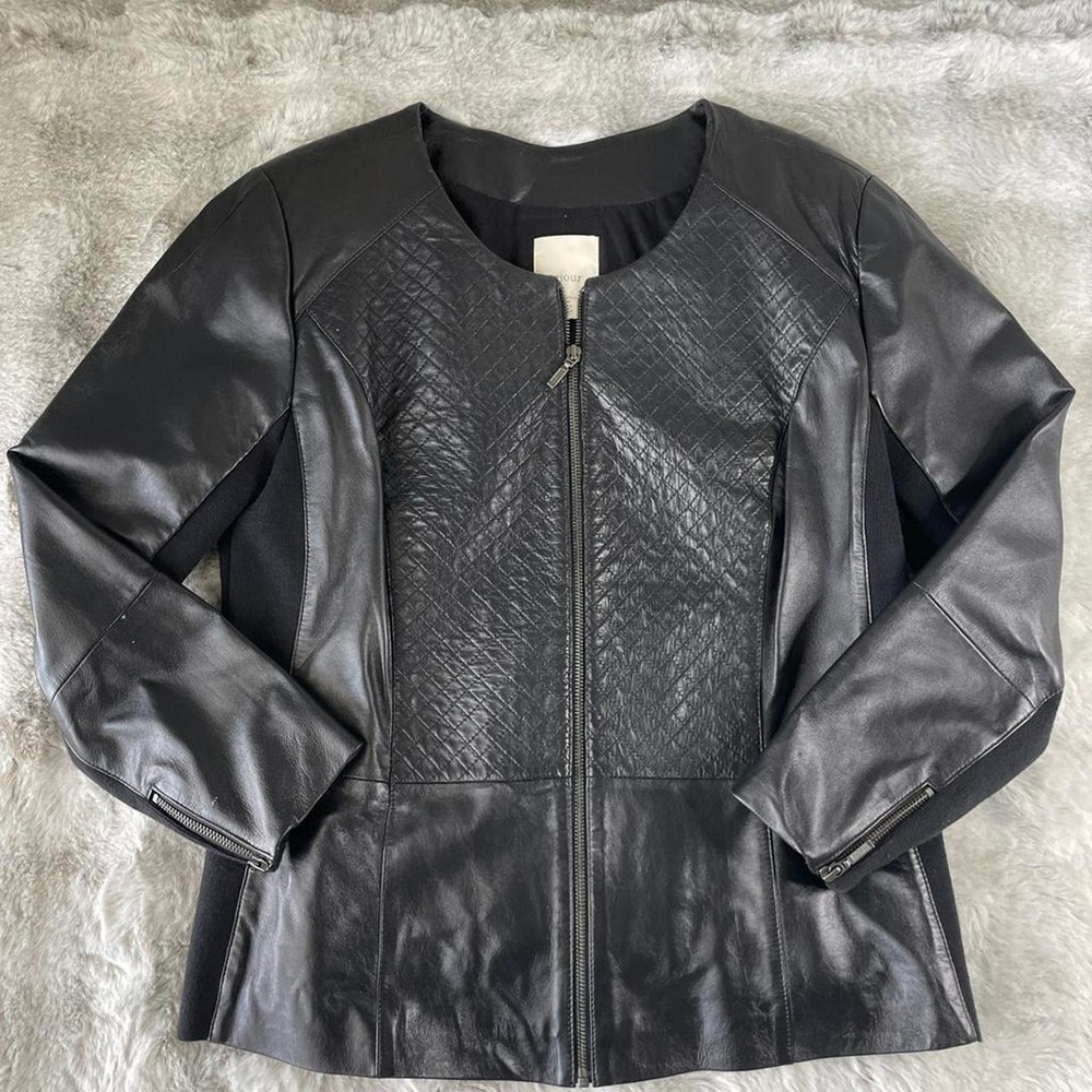 Sejour Women's Leather Jacket Size 16W, Black
